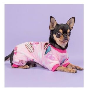 Fitwarm Sweet Cupcake Pet Clothes for Dog Pajamas PJS Coat Soft Velvet Pink XL